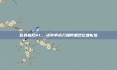 私募股权PE，资本手术刀如何重塑企业价值