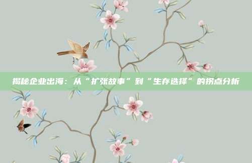 揭秘企业出海：从“扩张故事”到“生存选择”的拐点分析