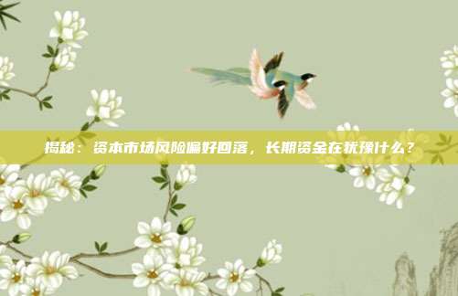 揭秘：资本市场风险偏好回落，长期资金在犹豫什么？