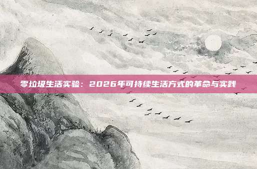 零垃圾生活实验：2026年可持续生活方式的革命与实践
