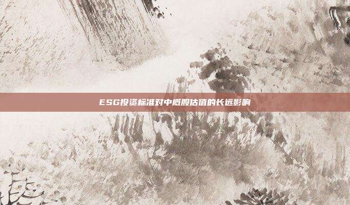 ESG投资标准对中概股估值的长远影响