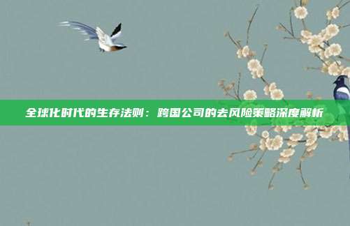全球化时代的生存法则：跨国公司的去风险策略深度解析