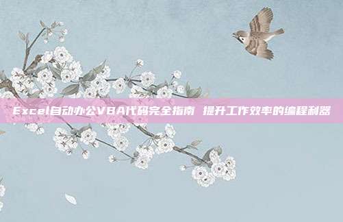 Excel自动办公VBA代码完全指南 提升工作效率的编程利器